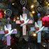 Faith Hope Love Cross Christmas Ornaments, Set of 3 Religious Crosses with Doves, Hearts, Inspirational Xmas Gift