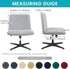 Armless Office Desk Chair Cover Stretch Waterproof Jacquard Wide Seat Mid Back Accent Chair Slipcover Criss Cross Chair