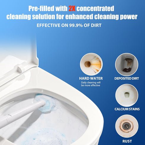 30 3-in-1 Set-2 2 30 2 Pack. Disposable Toilet Brush with Brush Heads, Toilet Cleaning System Ergonomic Toliet Wand