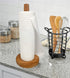 Wooden Paper Towel Holder, Countertop Standing Organizer for Kitchen and Dining Table, Roll Dispenser