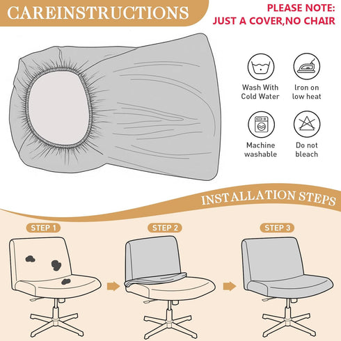 Armless NICEEC Criss Cross Chair Cover Office Dorm Desk Chair Covers Vanity Chair Covers Computer Mid Back Wide Seat