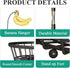 SAYZH 2-Tier Countertop, Fruit Basket Bowl Stackable Vegetable Storage with Banana Tree Hanger Stand for Kitchen Metal