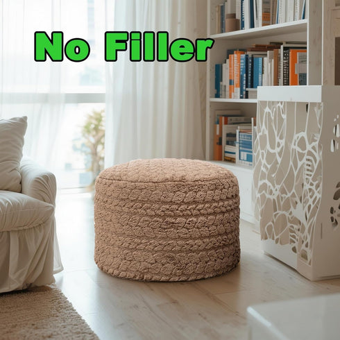 20x14 Inch Asuprui Unstuffed Ottoman Pouf Cover Lightweight Foot Rest, Floor Bean Bag Chair, Storage Pouf for Living