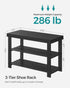 3-Tier 286 lb, 11.3 27.6 17.8 Inches, ULBS04H SONGMICS Shoe Rack Bench, Bamboo Shoe Storage Organizer, Entryway Bench