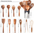 Kitchen Utensils Set with Holder, Wooden Cooking Utensils, Natural Teak Wood Spoons, Set with Spatula and Ladle (11)