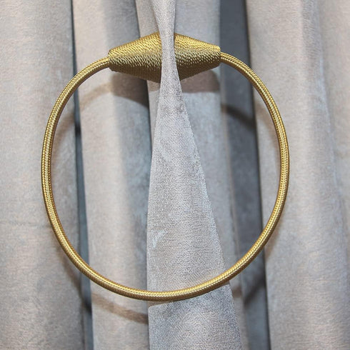 Magnetic Curtain Tiebacks with Larger Magnet, 2 Pack 18in Decorative Holdbacks for Indoor & Outdoor Curtains (Beige)
