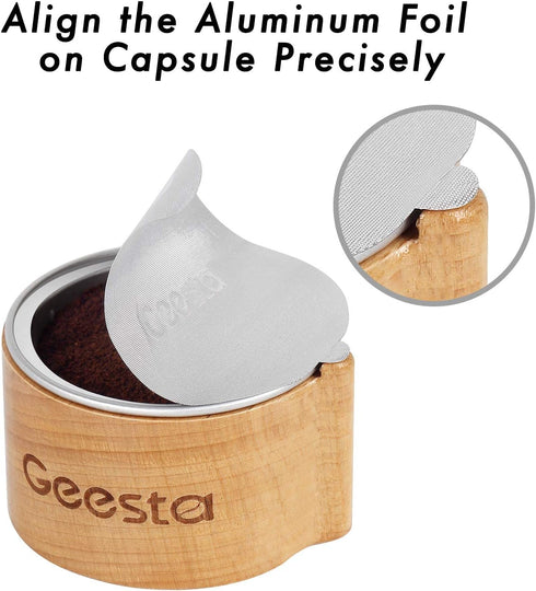 GEESTA Reusable Aluminum Foil Seals Kit, Compatible with Nespresso Vertuoline Capsules