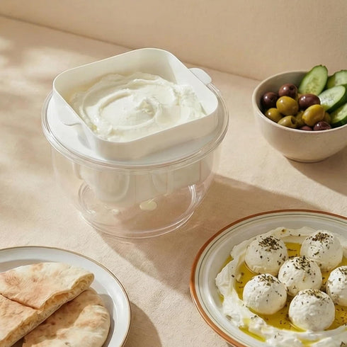 LZLOOK 2 Greek Yogurt Strainer | QT Ultra-Fine Mesh Filter with Spring Press | Yogurt, Kefir, Nut Milk & Soy Milk