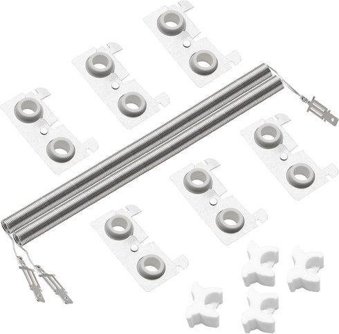 Upgraded Dryer Heating Element Coils Kit WE11X10007, Compatible with GE Hotpoint Dryer, 6 Ceramics Insulators