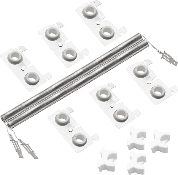 Upgraded Dryer Heating Element Coils Kit WE11X10007, Compatible with GE Hotpoint Dryer, 6 Ceramics Insulators
