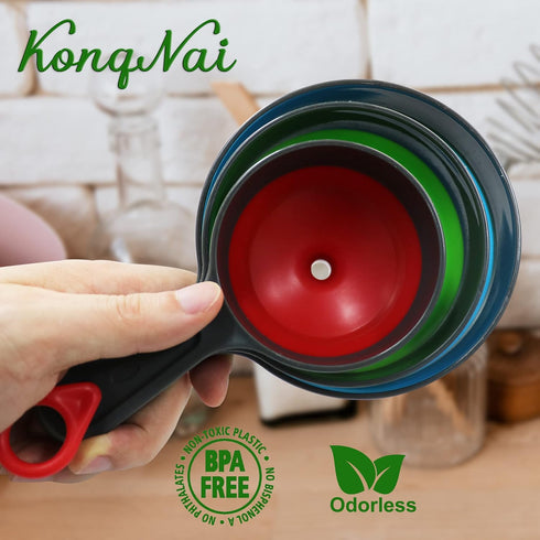 Sets 3, KongNai Canning Funnel for Wide and Regular JarsWide Mouth Funnels of Large for Mason Jar, Food Grade