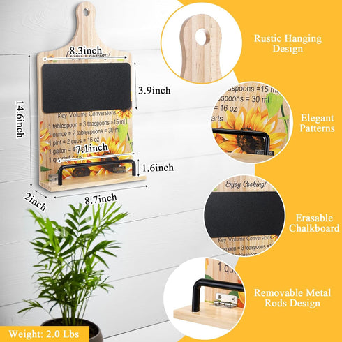 Capoda Cookbook Stand for Kitchen Counter Adjustable Sunflower Recipe Book Holder with Chalkboard Enjoy Cooking Mom Gifts for Mothers Day Birthday Gift from Daughter Son Best Mom Ever Gift for Mother