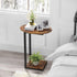 Hosfais Side Table Small End Table, C-Shaped Wood Sofa Table with Metal Frame for Living Room, Bedroom, Small Spaces