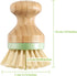 4 Pieces Bamboo Dish Scrub Brush, Wooden Round Scrubbers, Stiff Bristles for Wash Dishes, Kitchen