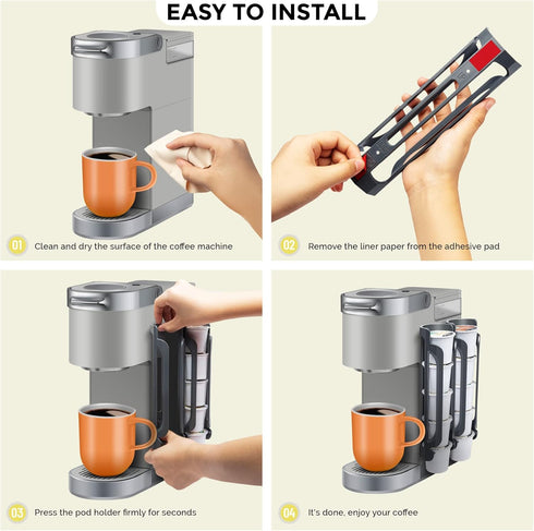 K Cup Holder for Keurig: Coffee Pod Holders for Counter Small Space - Wall Mount Kcup Holders, 2 Pack, Gray
