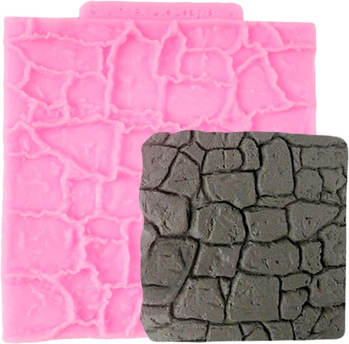 Brick Texture Silicone Molds, Chocolate Fondant Mold for Cake Decoration, Cupcake Topper, Polymer Clay