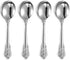 KEAWELL Gorgeous Round Soup Spoon Set of 4, 18/10 Stainless Steel, Luxury Bouillon Spoon, Dishwasher Safe