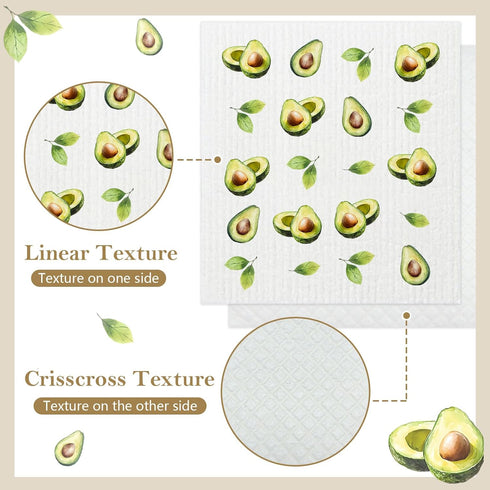 6 Pack, Mixed Fruit Swedish Kitchen Dishcloths Dish Towels Fruit Dish Towels for Kitchen, Swedish Dishcloth with Lemon