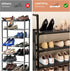 6 24-30 Closet, LANTEFUL Tier Shoe Rack, Shoe Organizer Storage for Pairs Shoe and Boot, Long Shoe Shelf with Hook