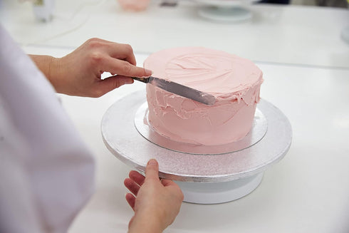 Professional Cake Decorating Tools, Stainless Steel 6.5" Offset Cake Spatula with Wood Handle