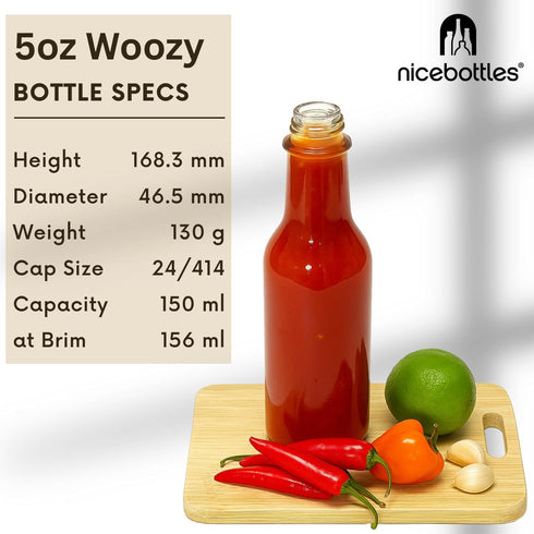 5 Oz 24 Pack nicebottles Hot Sauce Bottles