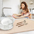 2 Pack XXL Large Microfiber Dish Drying Mat, 24*17 inch Absorbent Pad for Kitchen Countertops, Sinks (Beige)