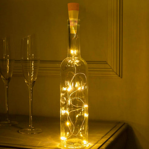 20 2024 2 Pack) Bottle Lights, LED Fairy Lights Battery Operated USB Rechargeable Upgraded Bottle Light with Cork