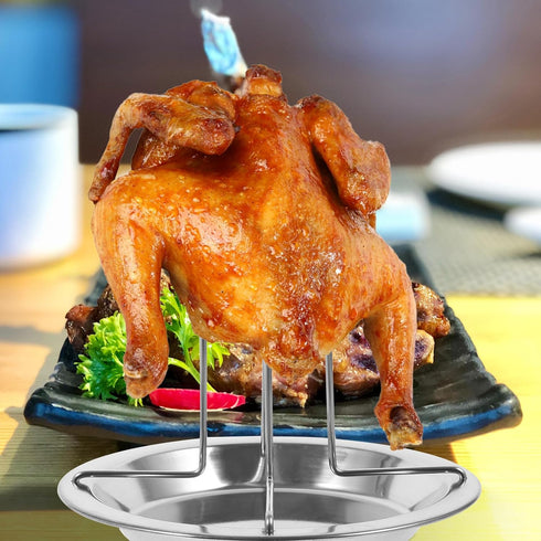 Yardwe Chicken Roaster Rack, Stainless Steel Vertical Roaster Rack for Grill Oven BBQ