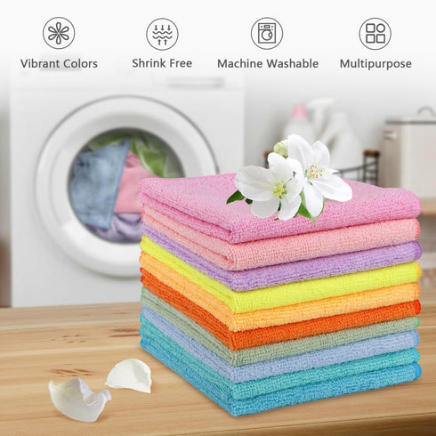 20 Pack 11.5x11.5 Inch, Orighty Washcloths, Microfiber Face Towels, Highly Absorbent and Soft Feel Wash Cloths & Hand