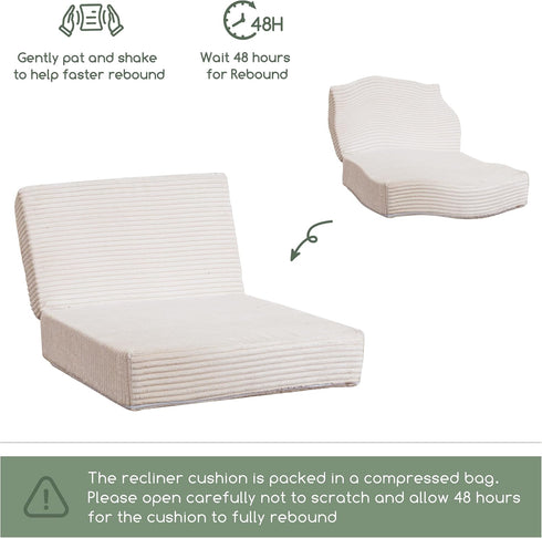 4" 12" HIGOGOGO Corduroy Recliner Chair Cushion with Lumbar Support Pillow Soft Non-Slip Thick Seat Pad Prevent