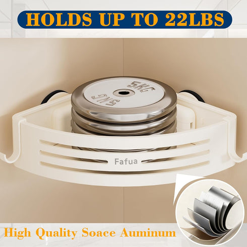 2Pack Corner Shower Caddy Suction Cup, No-Drilling Hanging Suction Shower Shelves with Hooks, Waterproof & Rustproof