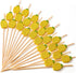 PuTwo Cocktail Picks - Handmade Bamboo Toothpicks, 100pcs, 4.7" in Yellow Pineapples