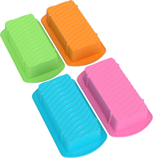 Bakerpan Silicone Mini Loaf Pans for Baking, 4.5 Inch Reusable Baking Mold, Set of 4 Mini Cake Pans