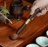 Puer Tea Knife - Vintage Stainless Steel Tea Pick with Wooden Handle & Teapot Brush for Breaking Puerh Cakes (Dark