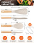 Cooking Spoon and Rice Scooper for Nonstick Cookwares, Great for Cooking and Serving Durable BPA-Free Matte Silicone, Wood Handle Spoon for Mixing, Scoop, and Scrape (Khaki)