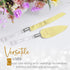 Cake Knife and Server Set, Gold Blade & Faux Crystal Handle Wedding Cake Cutting Set for Party & Anniversary