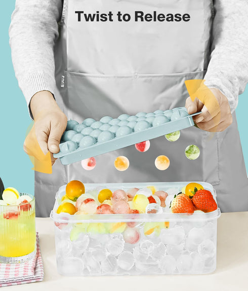 Ice Trays for Freezer, 3-Pack Ice Cube Trays with Lid for Ice Balls, Juice, Coffee, and Cocktails