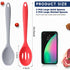 Boao 4 Pcs Silicone Cooking Spoons Set Silicone Serving Spoon Silicone Nonstick Mixing Spoons Slotted Spoons Large Nonstick Heat Resistant Spoons for Kitchen Cooking Bake Stir (Mixed Colors)