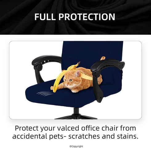 DIVA EN CAMINO DEC Office Chair Cover - Stretchable Universal Computer Chair Covering, Durable Zipper, Navy