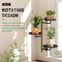 3-Tier YQSLYSF Window Rotating Plant Stand Shelf Indoor Black Metal Floating Shelves Wall Mount Plant Holders