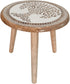 3) VANIYA CRAFTS Wooden Engraved Fold-able Side Table/End Table/Plant Stand/Stool for Living Room Bedroom Restaurant