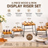 4 ZENFUN Piece Wood Buffet Risers, Dessert Table Risers Food Display Riser, Pizza Pan Riser, Cupcake Stand & Wood