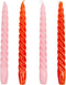 Italian Spiral Twisted Tapered Dinner Candles, Ideal Valentines Day Gift, 4pack, Tabling