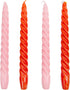 Italian Spiral Twisted Tapered Dinner Candles, Ideal Valentines Day Gift, 4pack, Tabling