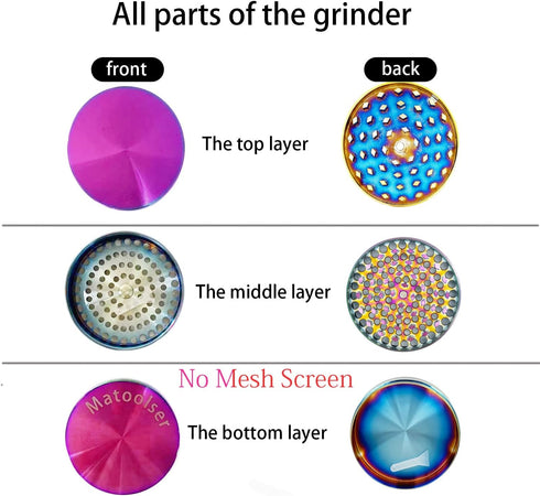 3 Inch Matoolser Spice Grinder Mills for Kitchen (Rainbow)