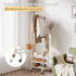 Furshus 4 Garment Rack with Wheels,Small Metal Coat Rack With Hooks,Freestanding Heavy Duty Clothing Rack with Shoe