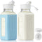 Syntic 2 Pack 16 Oz Glass Breastmilk Storage Bottle with Airtight Lids