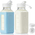 Syntic 2 Pack 16 Oz Glass Breastmilk Storage Bottle with Airtight Lids