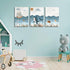 3Pcs 12x16 Inch SUAXTCCR Nautical Nursery Canvas Wall Art Blue Beach Animal Wall Decor Pictures Ocean Kids Room Sea