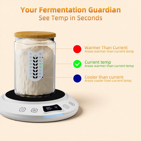 Set 9-Piece 1F (70-120F), 24H Sourdough Starter Warmer Sourdough Starter Kit, Precise Thermostat Intelligent Memory